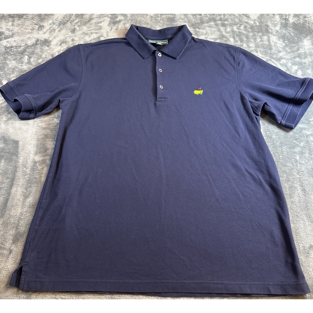 Masters Collection Navy Blue Golf Logo Polo Shirt Mens XL Pima Cotton